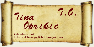 Tina Oprikić vizit kartica